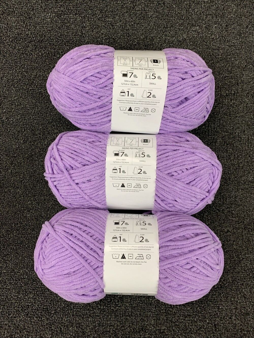 Lot Of 3 Big Twist Posh Ube Milk Tea Yarn Polyester Bulky Weight#5 7.05oz/223yds - Picture 3 of 6